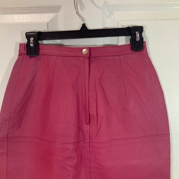 Styleworks Leather Pink 90s Mini Skirt Size 6 New - Picture 4 of 7